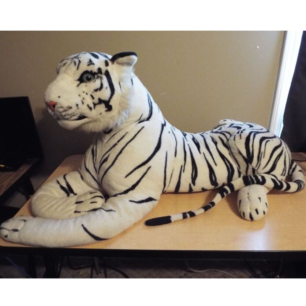 HUGE 3.5’ Feet White Tiger Giant Stuffed Animal Soft Plush Realistic